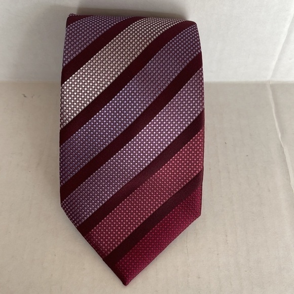 BCBG Other - Bcbg Attitude tie stripes silk red purple 3.5 inches